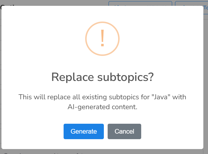 AI Topic Regeneration Warning