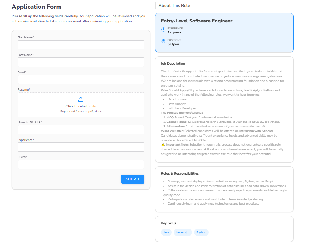 Application Candidate Experience