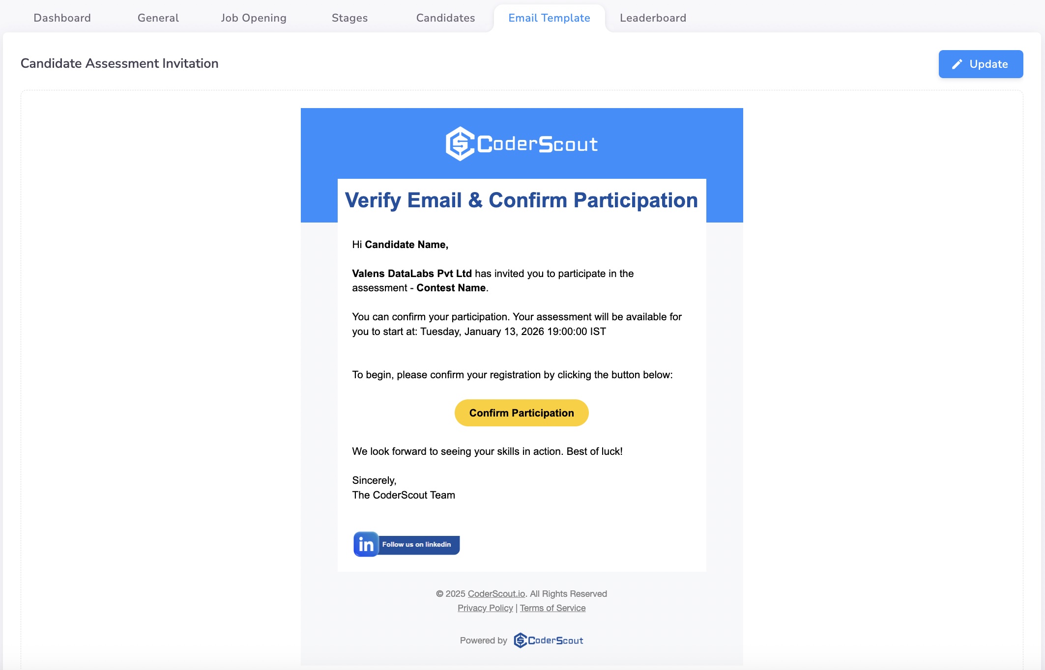 Automated Notification Template