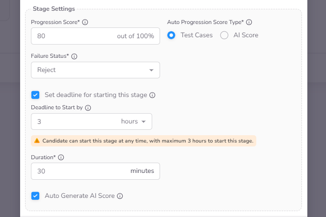 Common Stage Settings