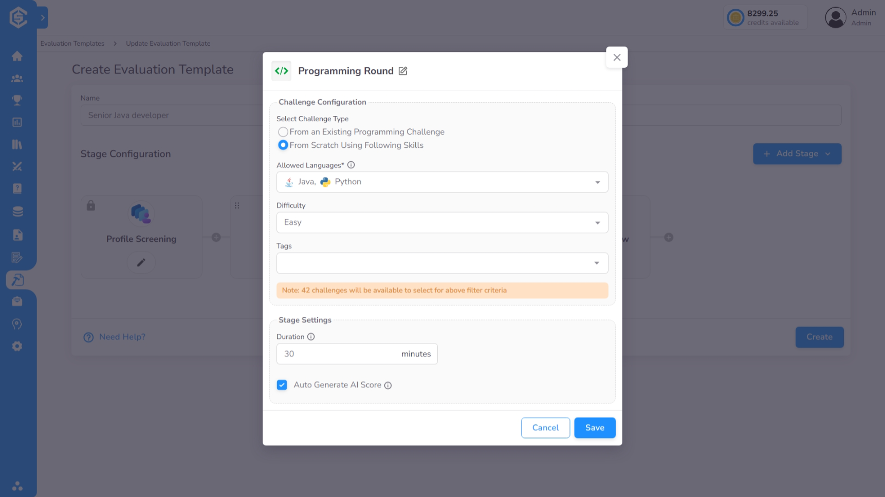 Programming Round Configuration