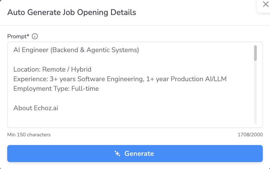 Generate Job Opening