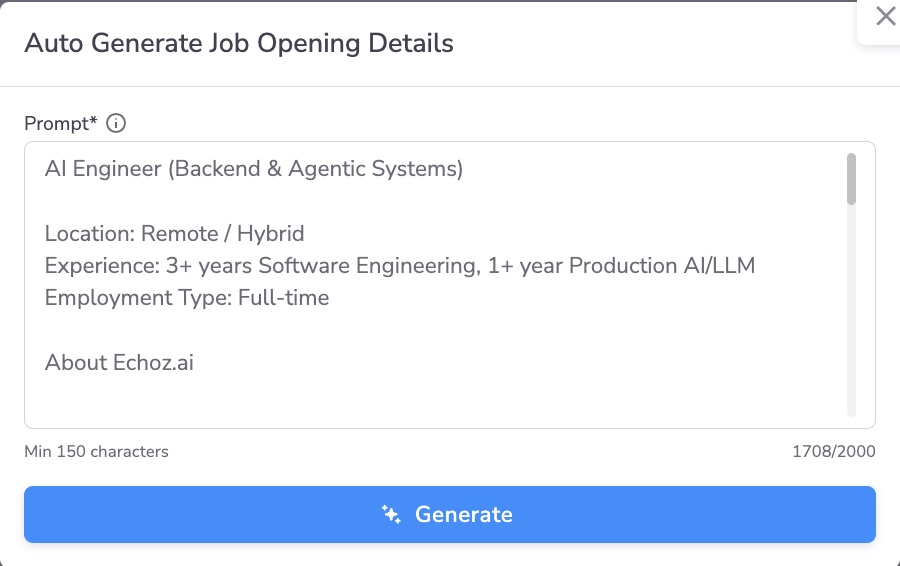 Generate Job Opening