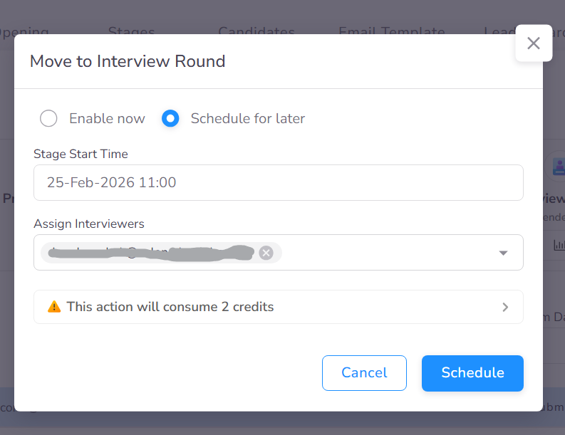Interview Scheduling Modal