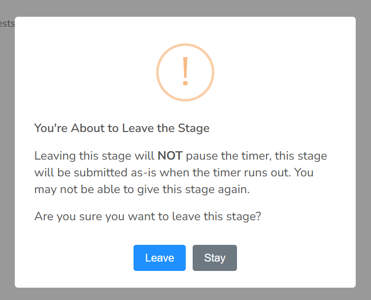 Leave Stage Warning