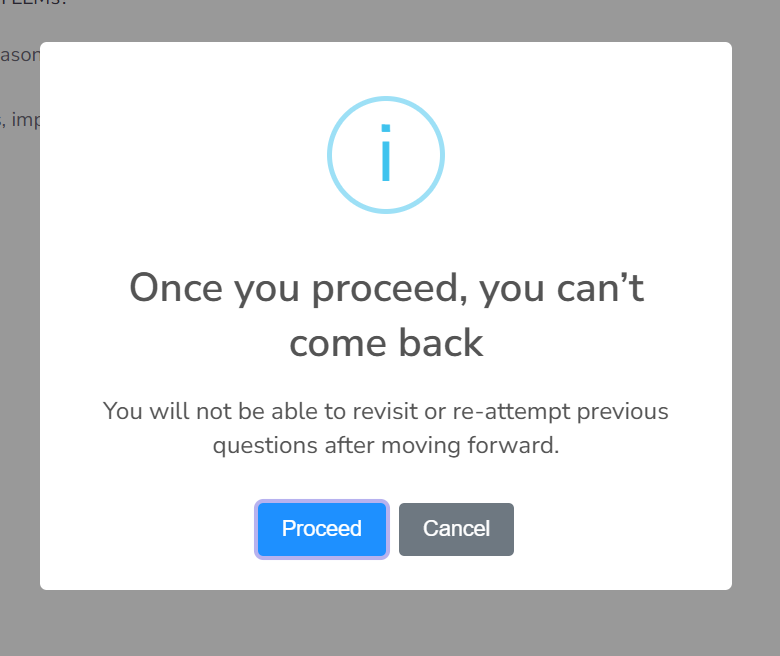 Navigation Restriction Warning