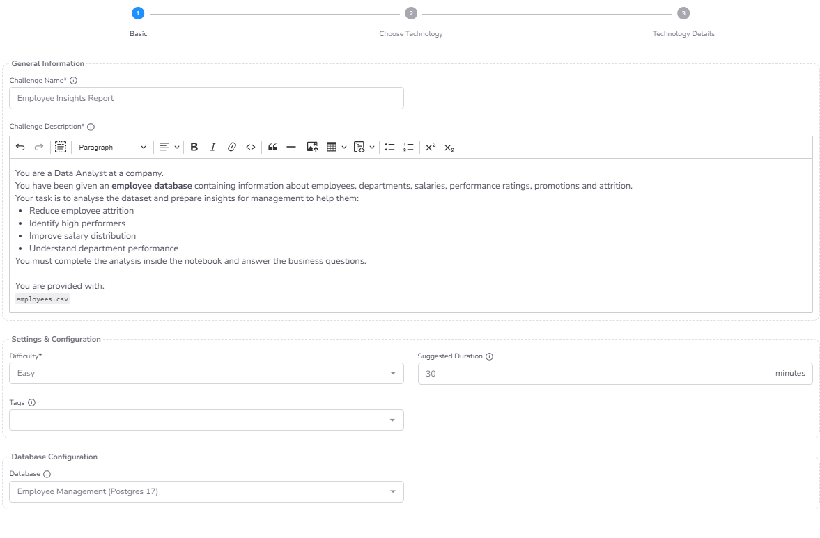 Basic Details and Database