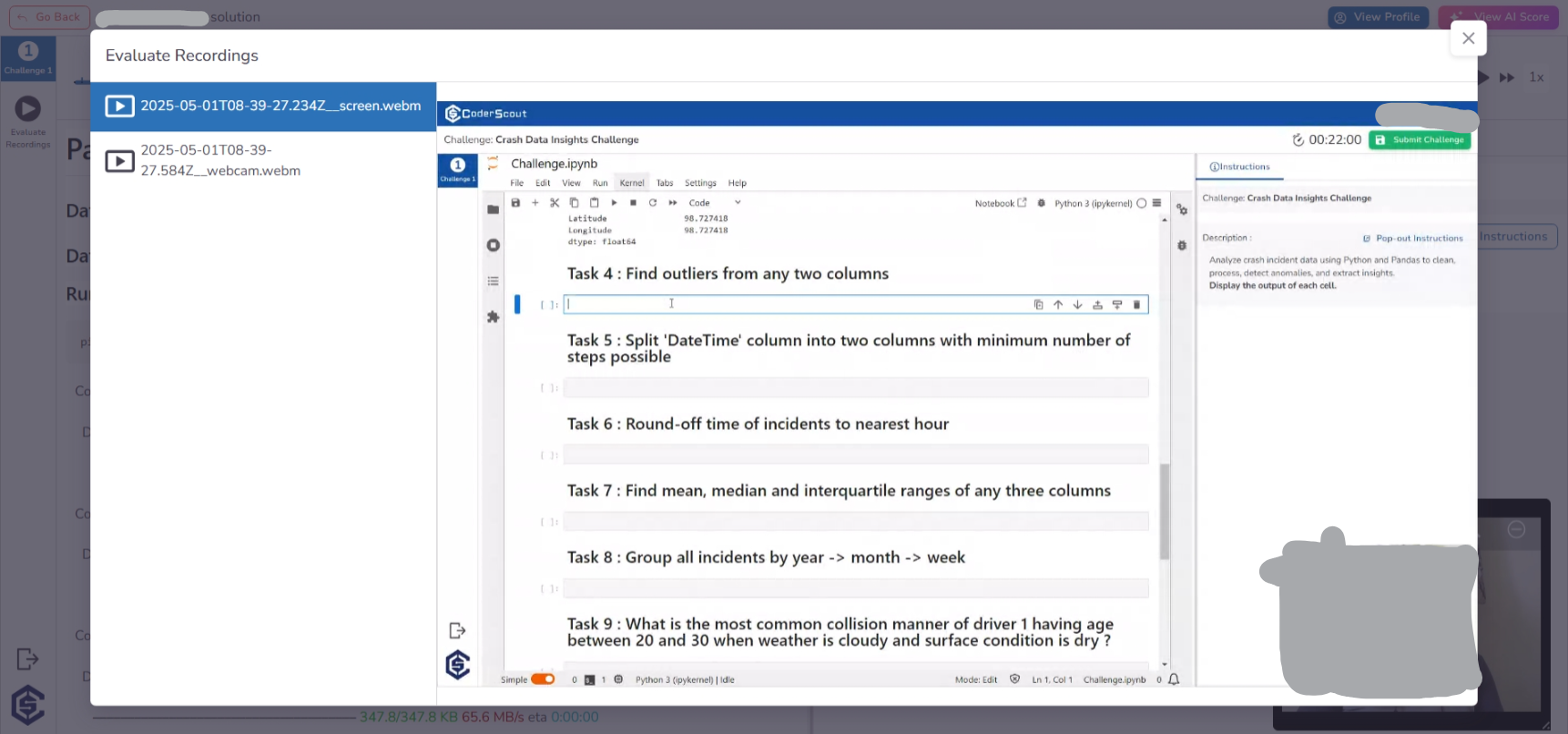 Notebook Evaluate Recording