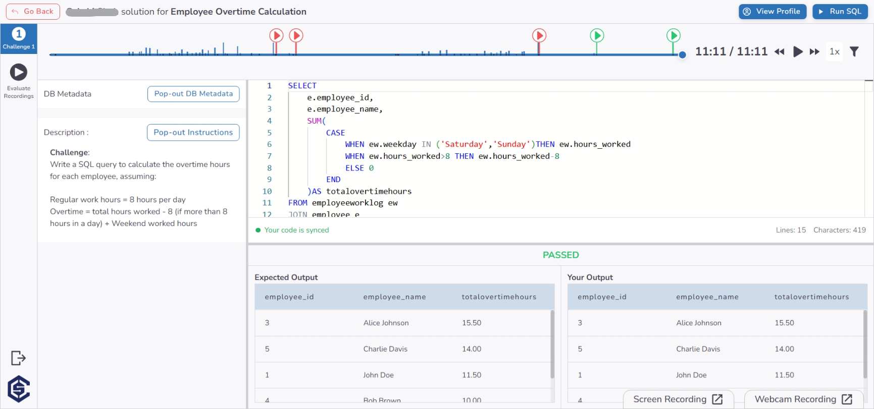 Evaluation &amp; Playback Interface