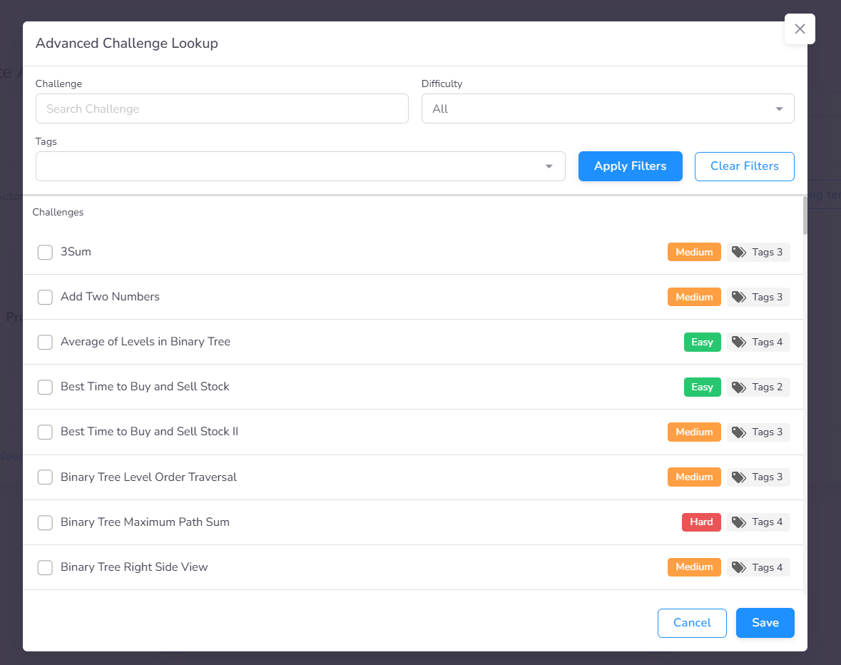 Programming Challenge Lookup