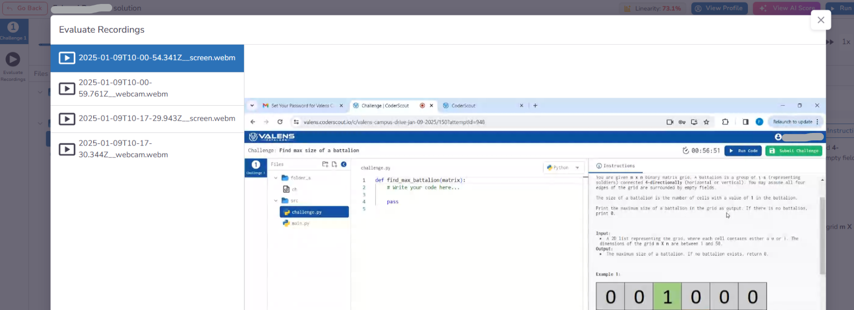 Programming Evidence Recordings