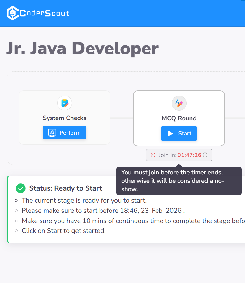 Stage Start Deadline